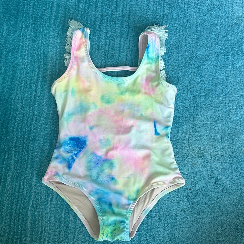 Shade Critters Tie-Dye Pastel Girl's One-Piece Swimsuit, 3T